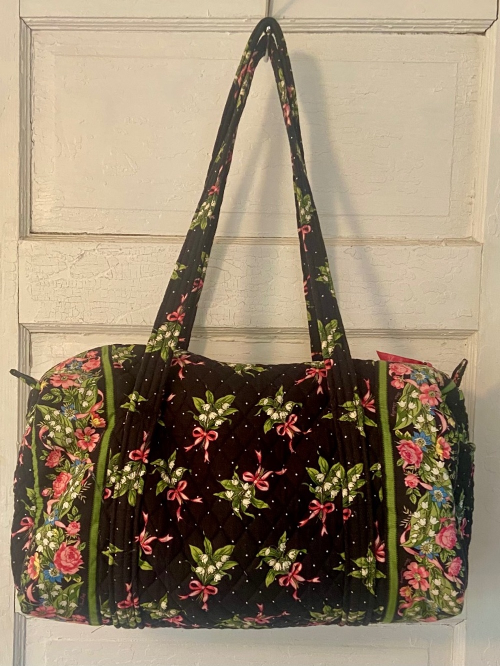Vintage Vera Bradley Quilted Small 18" weekender Duffel Bag in New Hope Pattern